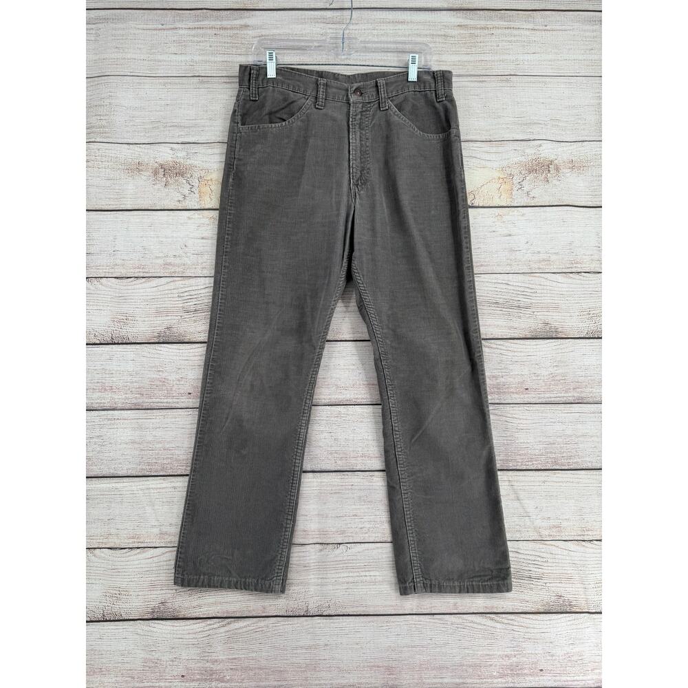 Vintage 80s Levis 519 Corduroy Straight Jeans Mens 33x29‎ Gray
